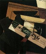 Juan Gris The Still life having the fruit dish and newspaper oil
